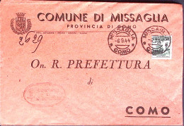 1944-R.S.I. Monumenti C.25 Isolato Su Busta Missaglia (6.9) - Marcophilie