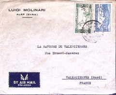 1960-SIRIA P.10/100 + P.25 Su Busta Via Aerea Aleppo Per La Francia - Syrië