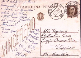 1943-Posta Militare/n.161 C.2 (3.7) Su Cartolina Postale, Vinceremo C.30, Fori S - War 1939-45