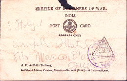 1941-P.O.W. Cartolina Cattura Da Prigioniero Di Guerra Italiano In India - War 1939-45