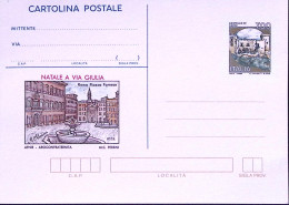 1993-NATALE A Via Giulia Cartolina Postale Castelli Lire 700 Soprastampata I.P.Z - Entiers Postaux