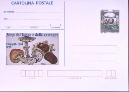 1993-PISOGNE Funghi E Castagne Cartolina Postale Castelli Lire 700, Soprastampat - Stamped Stationery