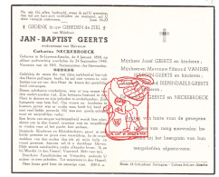 DP Jan Baptist Geerts ° Sint-Lievens-Esse Herzele 1860 † 1948 X Catharina Neckebroeck // Vanderhaegen Diependaele - Devotion Images
