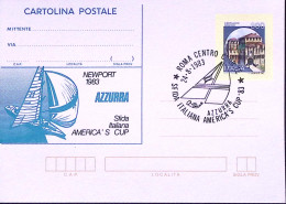 1983-AZZURRA Cartolina Postale Castelli Lire 300 Soprastampata I.P.Z.S. Con Annu - Stamped Stationery