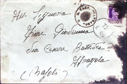 1943-R. CANNONIERA CATTARO Tondo, Unico Annullatore Su Busta Affrancata Imperial - Guerra 1939-45