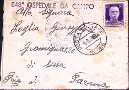 1943-Posta Militare/n.166 C.2 (6.8 Difesa Sicilia) E Lineare Ospedale Da Campo N - Oorlog 1939-45