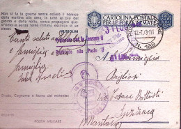 1943-Posta Militare/n.166 C.2 (12.7) Su Cartolina Franchigia, Fori Spillo - Weltkrieg 1939-45