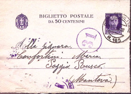 1943-Posta Militare/n.165 C.2 (8.7) Su Biglietto Postale C.50 - Weltkrieg 1939-45