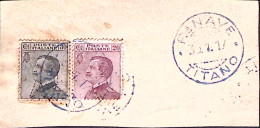 1917-(F=on Piece) R. NAVE TITANO C.2 (30.1) Su Frammento, Affrancato Michetti C. - Poststempel