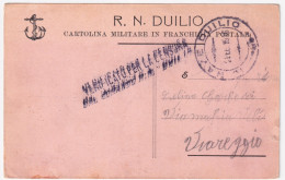 1916-R.NAVE DUILIO C.2 (2.2) Su Cartolina Con Intestazione Della Stessa - Marcophilia