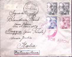1940-PIROSCAFO IDA Manoscritto Al Verso Di Busta Via Aerea, Affrancata Spagna C. - Guerre 1939-45