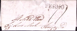 1838-PONTIFICIO FERMO SD Su Lettera Completa Di Testo, Segno Tassazione - ...-1850 Voorfilatelie