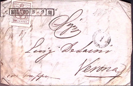 Lombardo Veneto-1851 30c. MILANO Cartella (3.9) Su Lettera Completa Di Testo - Lombardo-Vénétie