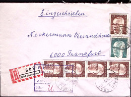 1975-GERMANIA REP. FEDERALE Heinemann P.140 + Cinque P.10 Su Raccomandata Lieben - Lettres & Documents