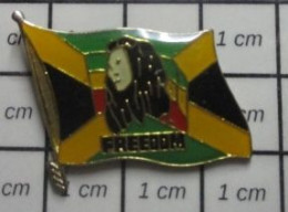 711e Pin's Pins / Beau Et Rare / MUSIQUE / FREEDOM DRAPEAU JAMAIQUE BOB MARLEY REGGAE - Música