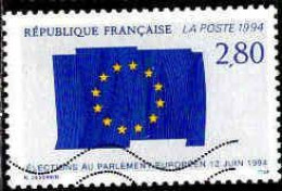 France Poste Obl Yv:2860 Mi:3007 Elections Au Parlement Européen (Lign.Ondulées) - Gebruikt