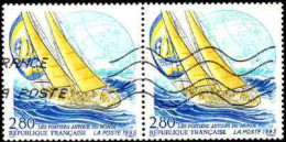 France Poste Obl Yv:2831 Mi:2977 Les Postiers Autour Du Monde Voilier Paire (Lign.Ondulées) - Usados