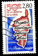 France Poste Obl Yv:2829 Mi:2974 Libération De La Corse (Lign.Ondulées) - Usados
