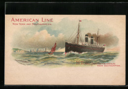 Lithographie Southhampton, Passagierschiffe S. S. St. Louis U. S. S. St. Vor Der Küste  - Piroscafi