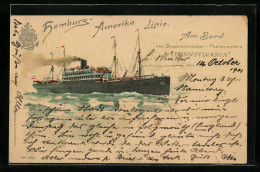 Künstler-AK Postdampfer Pennsylvania Der Hamburg-Amerika Linie  - Passagiersschepen