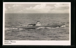 AK Unsere Marine, U-Boot Aufgetaucht Mit Matrosen An Deck  - Warships
