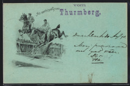 AK Thurmberg, Zwei Springreiter Beim Überwinden Einer Hürde  - Paardensport