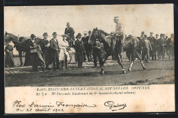 AK Pferdesport, Raid Militaire International Bruxelles Ostende, Mr. Deremetz Lieutenant Au 8 Hussards  - Horse Show