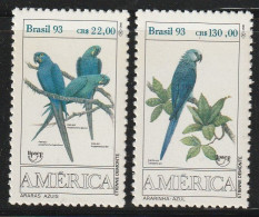 BRESIL - N°2136/7 ** (1993) Oiseaux  : Les Aras - Unused Stamps
