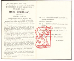 DP Marie Braeckman ° Heldergem Haaltert 1857 † 1951 X P. Matthys // Vanderhoeven Piscot Van Geert Vandevelde Van Durme - Devotion Images