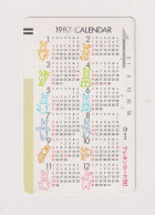JAPAN  - 1987 Calendar  Magnetic Phonecard - Giappone