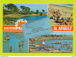 83 SAINT AYGULF N°338 En 4 Vues Et Télégramme Baigneuse Aux Seins Nus édit De La Ste Baume - Saint-Aygulf