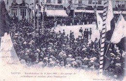 44 - Loire Atlantique - NANTES -manifestation 14 Juin 1903 - Groupe De Catholiques Se Rendant Place Dumoustier - Nantes