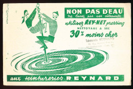 Buvard 22.5 X 13.9 Teintureries REYNARD Rey-net Pressing L'étendage De J. Fontvieille  Cachet Villeurbanne Rhône - Vestiario & Tessile