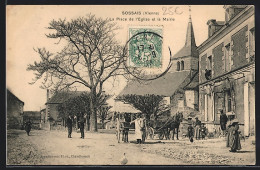 CPA Sossais, La Place De L`Eglise Et La Mairie  - Other & Unclassified