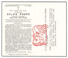 DP Sylvie Props ° Serskamp Wichelen 1884 † 1947 X Alfred Vandevelde // Vandenabeele De Corte - Devotion Images