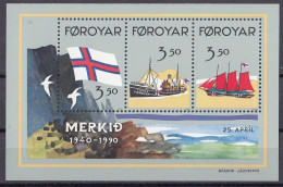 FAROE ISLANDS Block 4,unused (**) Ships - Färöer Inseln