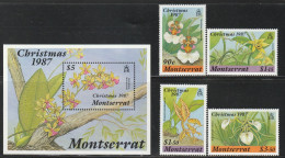 MONTSERRAT - N°657/60+BLOC N°43 ** (1987) Orchidées - Montserrat