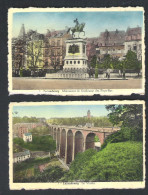 LUXEMBOURG -   LUXEMBOURG  LE VIADUC / MONUMENT GUILLAUME DES PAYS-BAS- 2 CPA  (L 170) - Luxembourg - Ville
