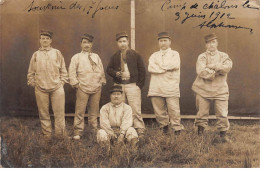 CAMP DE CHALONS - 1912 - Militaires - Carte Photo - état - Camp De Châlons - Mourmelon