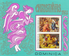DOMINICA Block 20,unused,Christmas 1973 (*) Hinged - Dominica (1978-...)