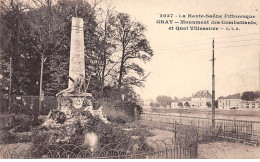 GRAY - Monument Des Combattants Et Quai Villeneuve - Très Bon état - Gray