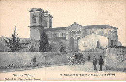 GIVORS - Vue Extérieure De L'Eglise Saint Nicolas Et Rue Denfert - Très Bon état - Givors
