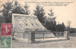 VILLENEUVE SUR ALLIER - Monument à La Mémoire Du Dirigeable " République " - Très Bon état - Autres & Non Classés