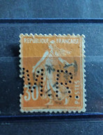 FRANCE M.R.110 TIMBRE MR110 INDICE 6 SUR 141 PERFORE PERFORES PERFIN PERFINS PERFORATION PERCE LOCHUNGG - Used Stamps