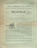 Feuillet Publicitaire  AGRICULTURE Agricole  1927 Belleville BUZANCAIS   Pompe Semoir - Advertising