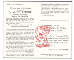 DP Cyriel De Leeuw ° Steenhuize-Wijnhuize Herzele 1882 † 1954 X Rosalie De Winter // De Decker Opdekam Hoste - Devotion Images