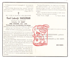 DP Karel Lodewijk Haegeman ° Woubrechtegem Herzele 1879 † 1951 X Eulodie De Smet - Devotion Images