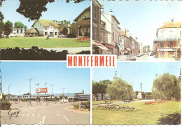 MONTFERMEIL (93) La Maison D'Accueil Des Vieillards . La Rue H. Barbusse . La Place Jean Mermoz  CPSM GF - Montfermeil