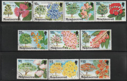 MONTSERRAT - Timbres De Service N°11/20 Obl (1980) Fleurs - Surcharge " O.H.M.S " - Montserrat