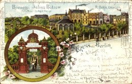 Lithographie Berlin Prenzlauer Berg, Brauerei Julius Bötzow, Gesamtansicht, Eingangstor, Hoflieferant - Autres & Non Classés